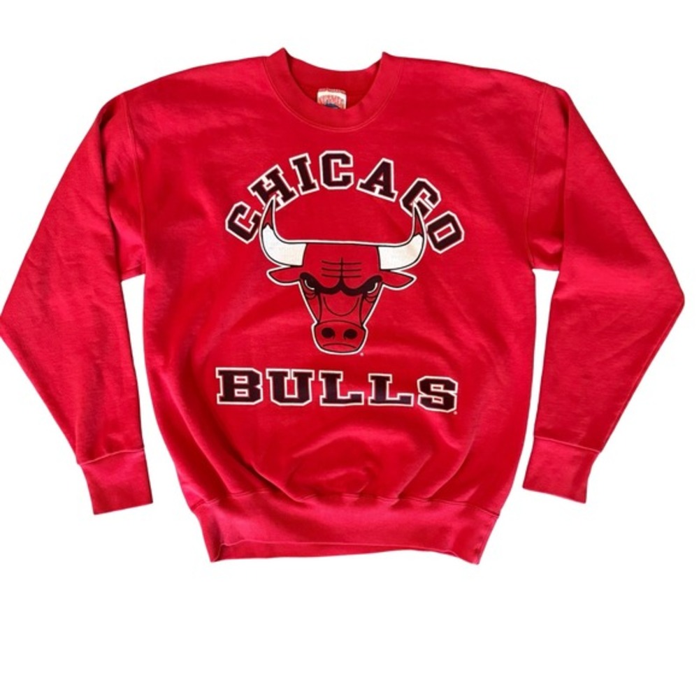 Vintage 90s Chicago Bulls Sweatshirt Mens XL Red Nutmeg‎ Athletics NBA